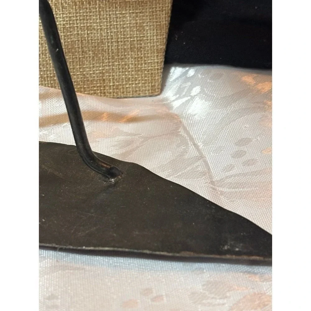 Vintage Brutalist Metal Surfer Candle Holder Stick Figure Figurine Coastal Decor